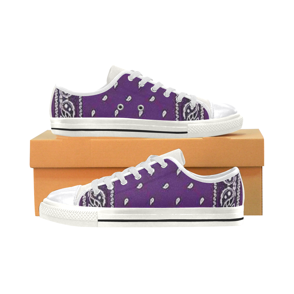 Purple Bandana Women's Classic Canvas Shoes (Model 018)