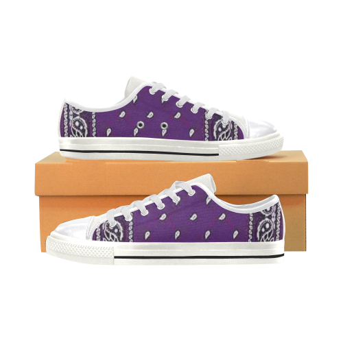 Purple Bandana Women's Classic Canvas Shoes (Model 018)