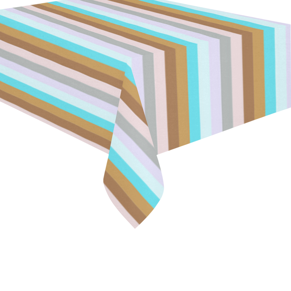 Fun Stripes 5 Cotton Linen Tablecloth 60" x 90"