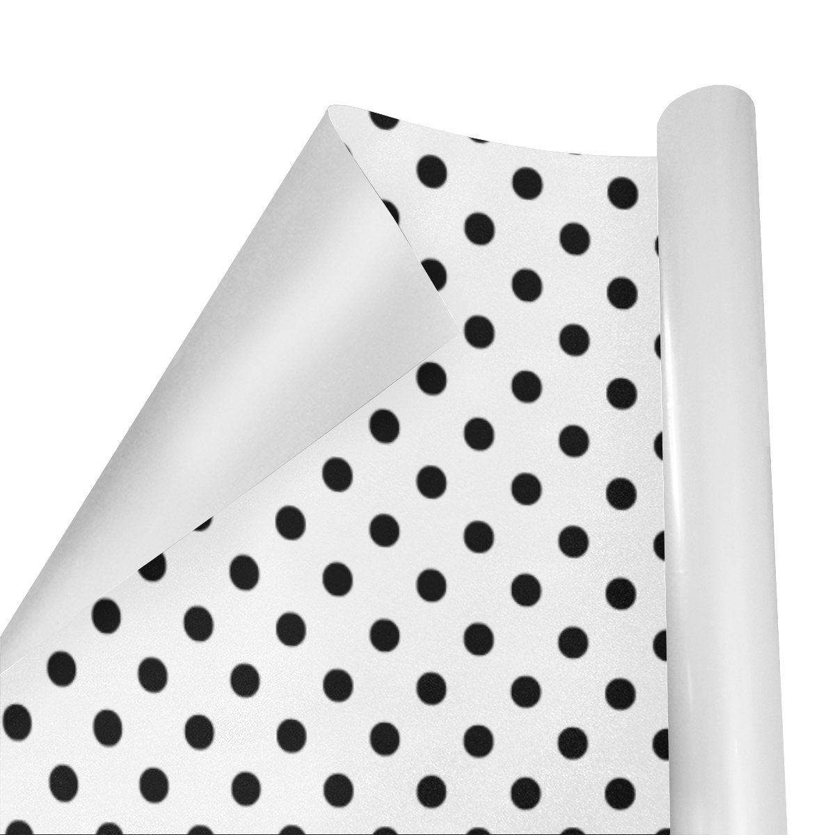 Black Polka Dots on White Gift Wrapping Paper 58"x 23" (3 Rolls)
