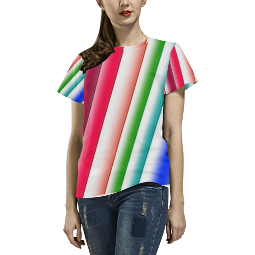 Happy Day All Over Print T-Shirt for Women (USA Size) (Model T40)