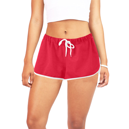color Spanish red Women's All Over Print Relaxed Shorts (Model L19)