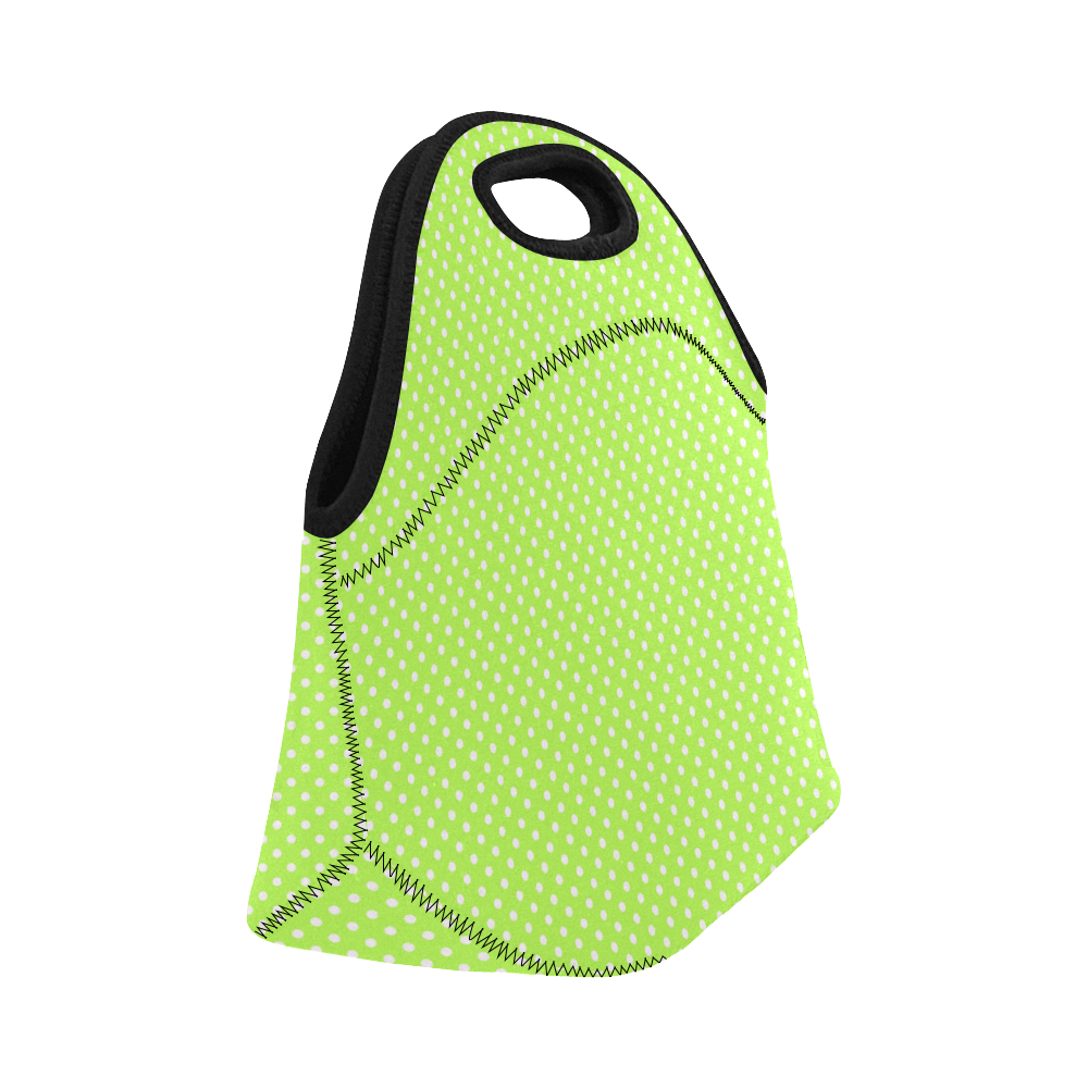 Mint green polka dots Neoprene Lunch Bag/Small (Model 1669)