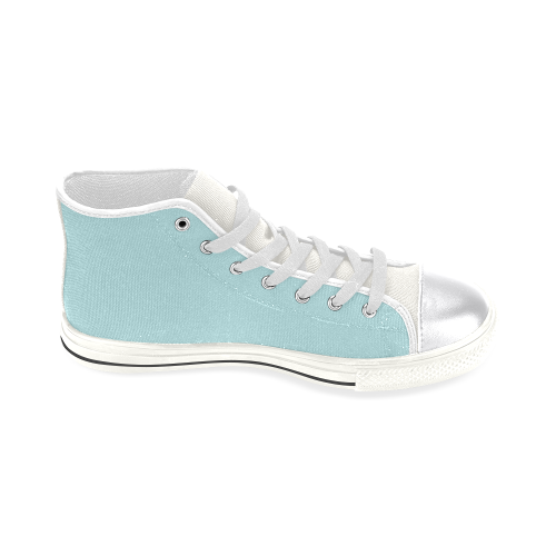 color powder blue Women's Classic High Top Canvas Shoes (Model 017)