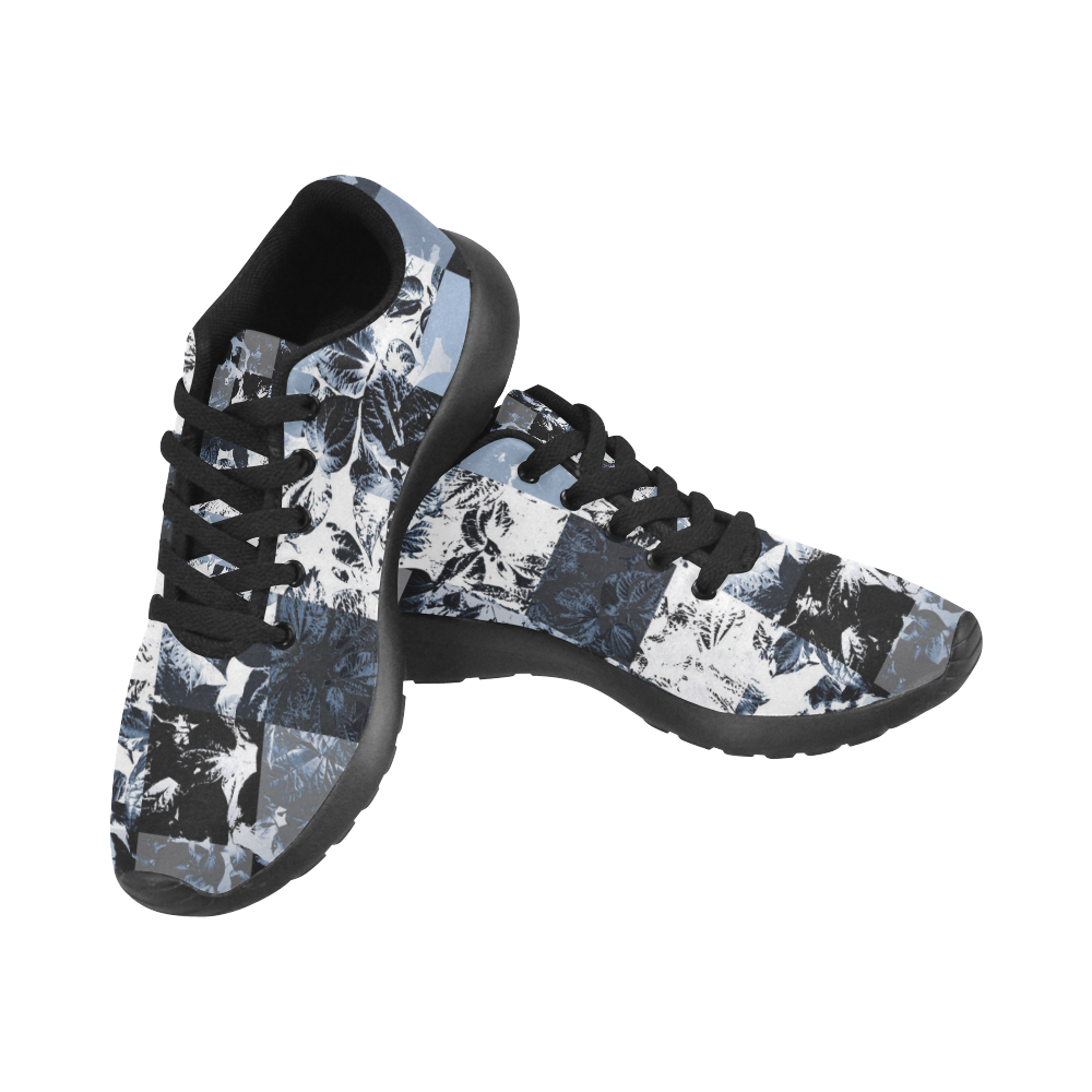 Foliage Patchwork #8 Blue by Jera Nour Women's Running Shoes/Large Size (Model 020)