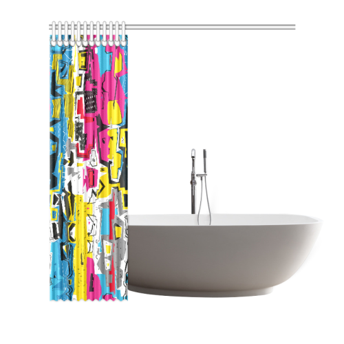 Distorted shapes Shower Curtain 72"x72"