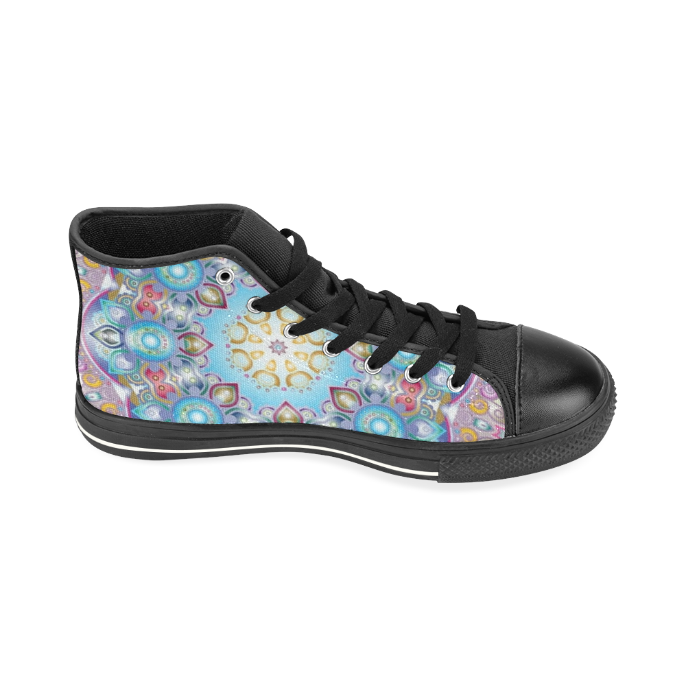 MANDALA DIAMONDS ARE FOREVER High Top Canvas Shoes for Kid (Model 017)