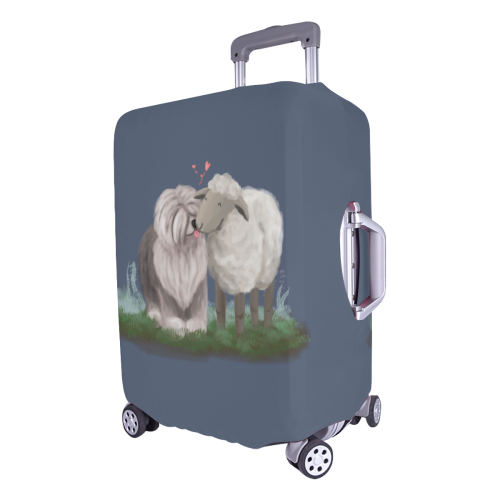 sheepdog and the sheep_transparent Luggage Cover/Large 26"-28"