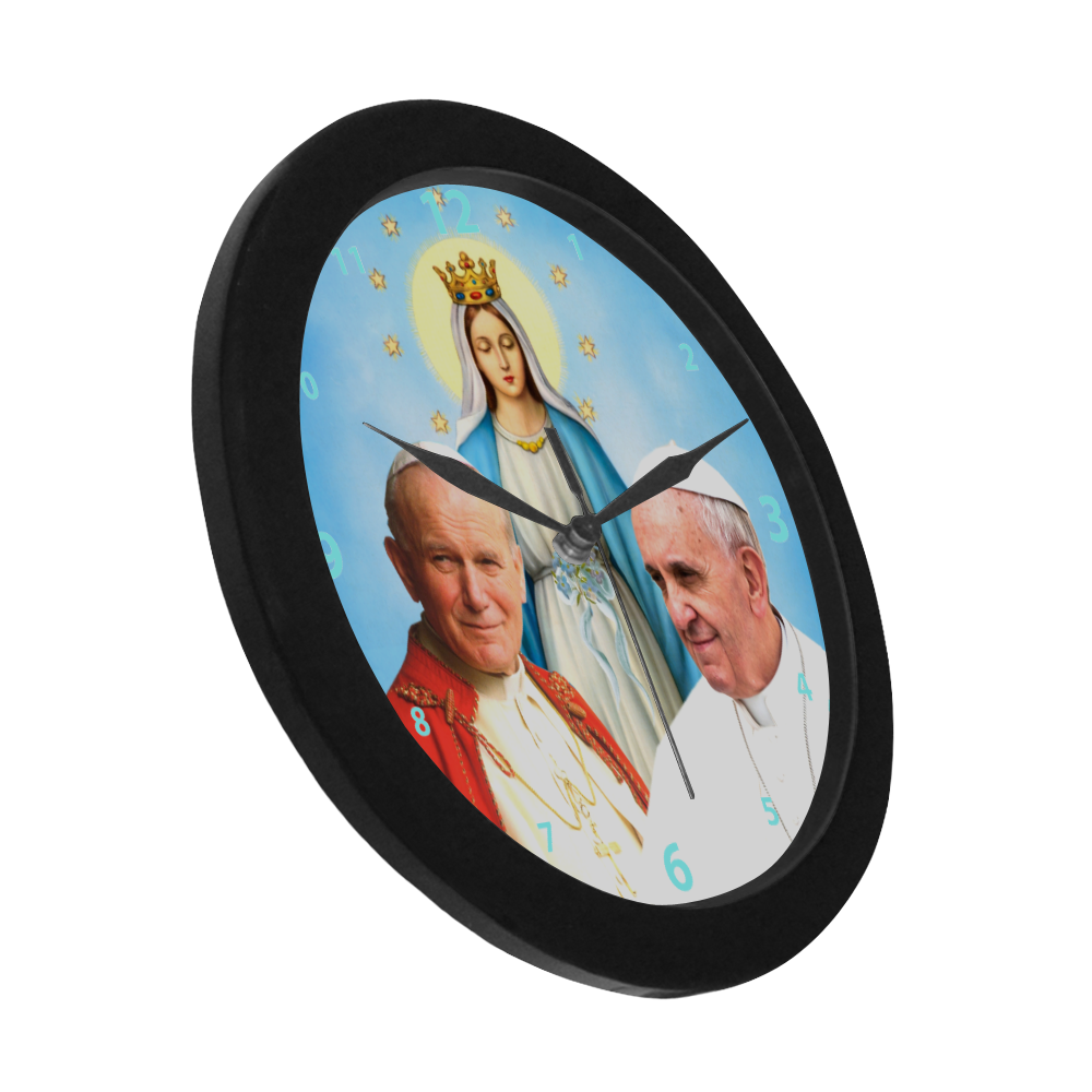 pope john paul ii and pope Francis Circular Plastic Wall clock