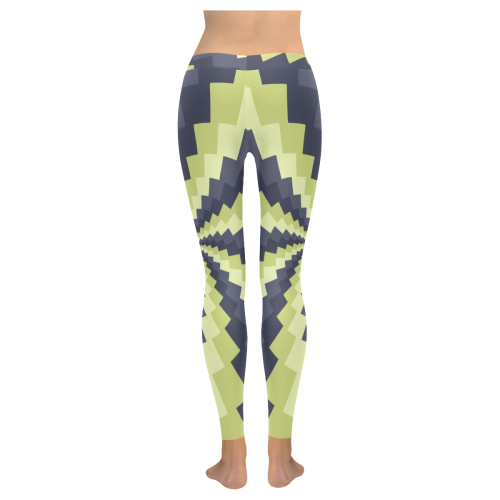 Wave spiral Women's Low Rise Leggings (Invisible Stitch) (Model L05)