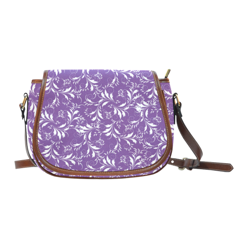 Fancy Floral Pattern Saddle Bag/Small (Model 1649) Full Customization