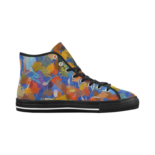 Colorful paint strokes Vancouver H Men's Canvas Shoes (1013-1)
