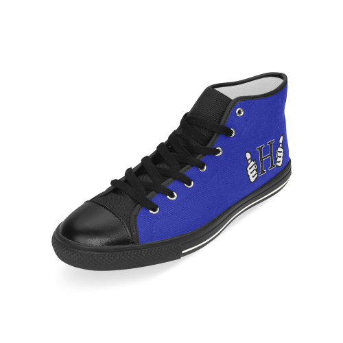 Hilltopia 253's blue/black Men’s Classic High Top Canvas Shoes (Model 017)
