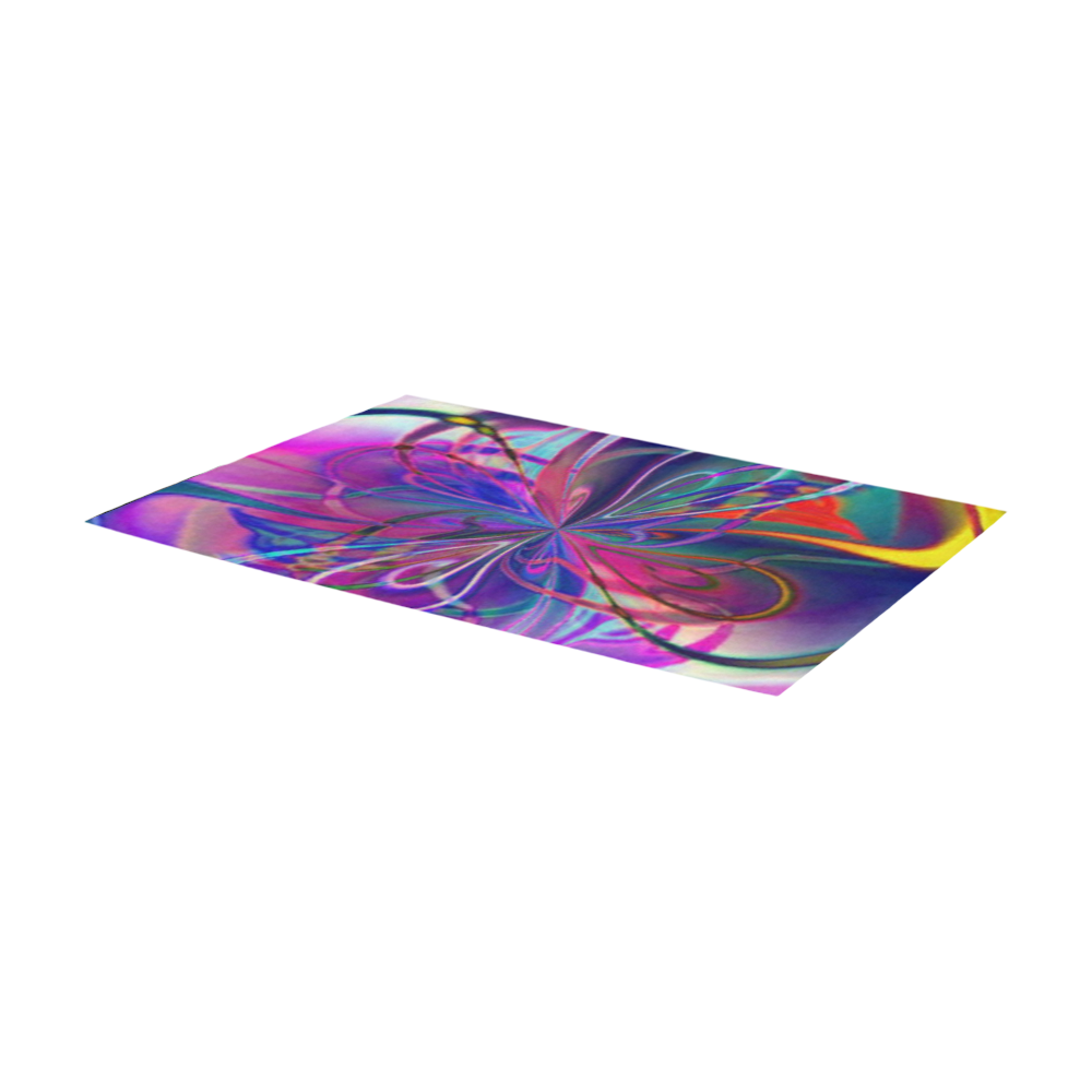 Rainbow Paint Pattern Purple Area Rug 7'x3'3''