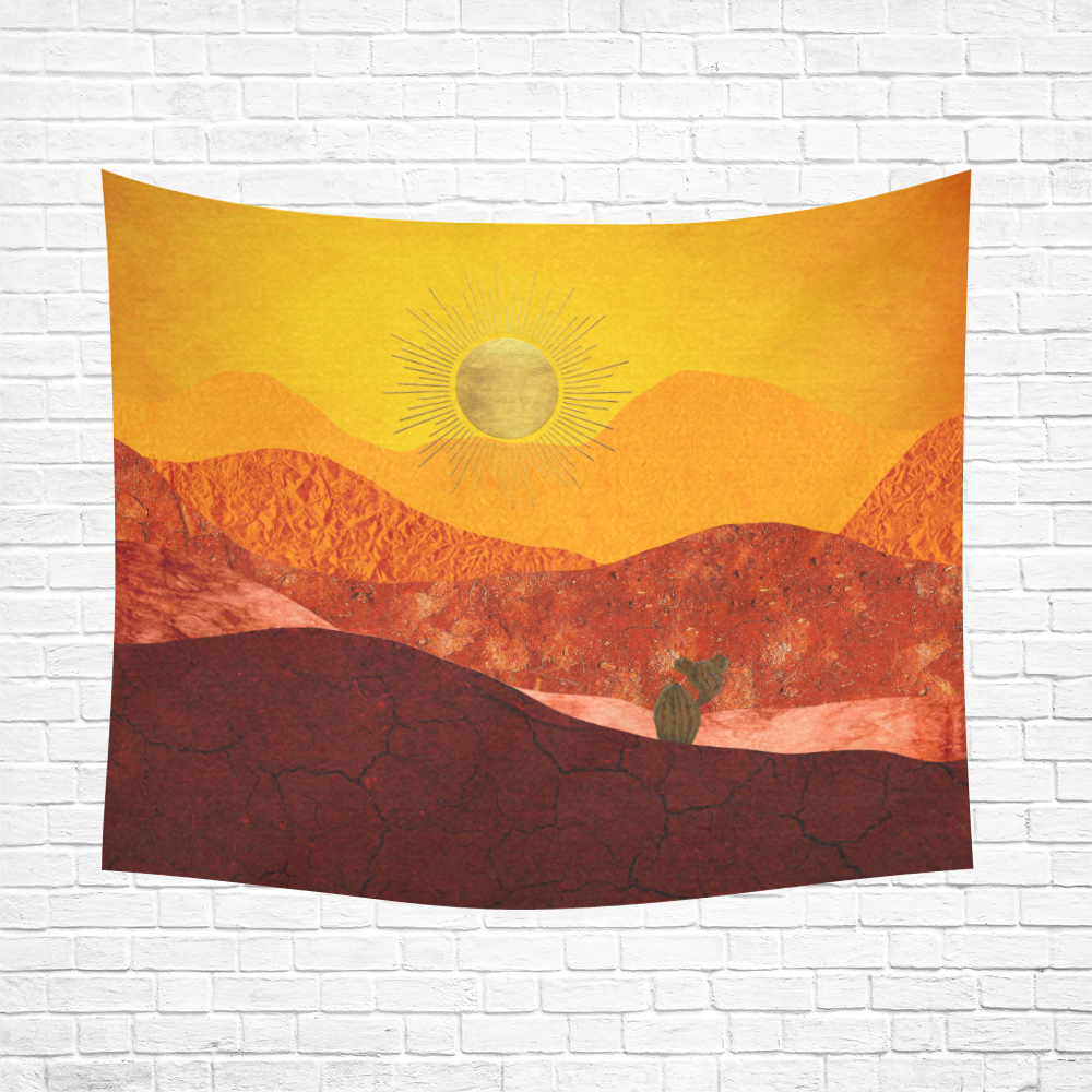 In The Desert Cotton Linen Wall Tapestry 60"x 51"