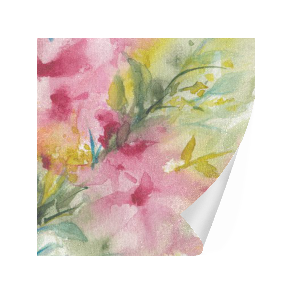 Pink Dreamy Flowers watercolors -floral Gift Wrapping Paper 58"x 23" (5 Rolls)