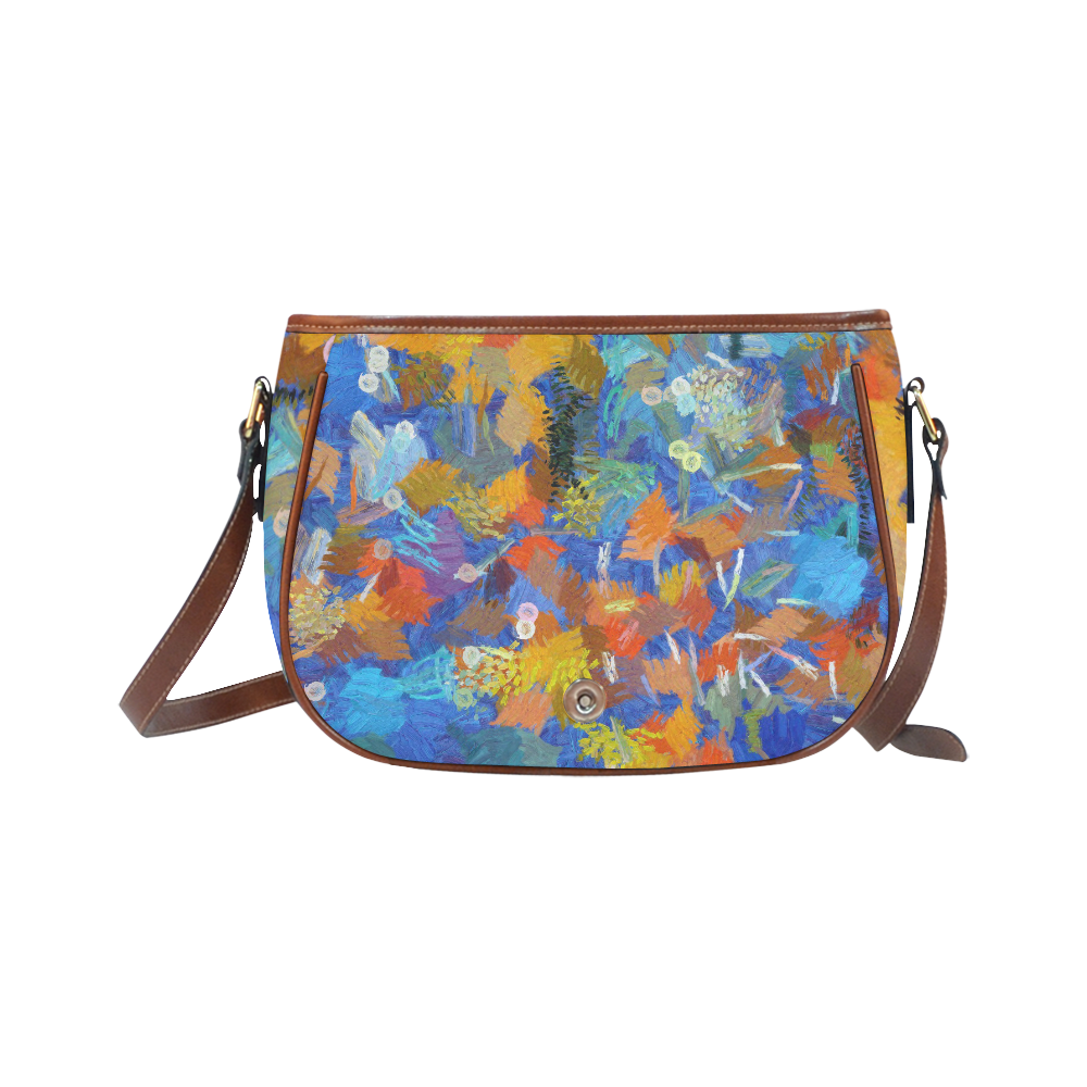 Colorful paint strokes Saddle Bag/Large (Model 1649)