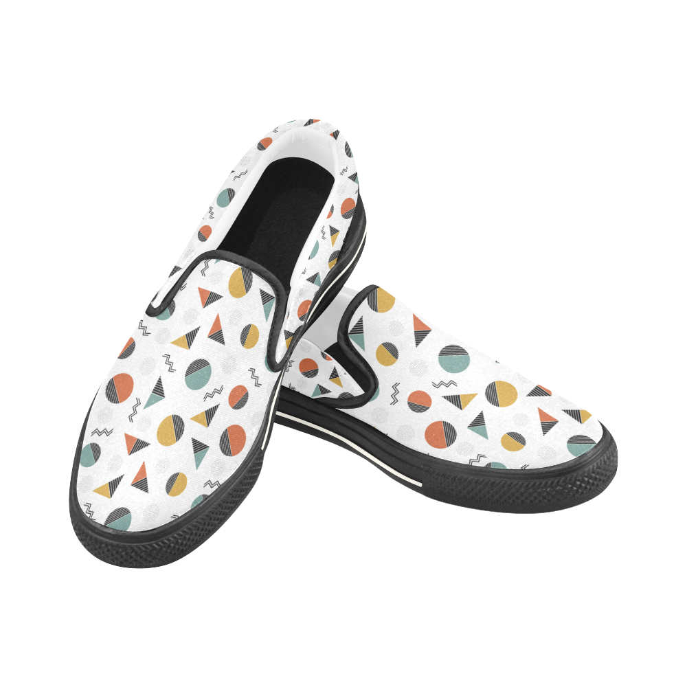 Geo Cutting Shapes Slip-on Canvas Shoes for Kid (Model 019)
