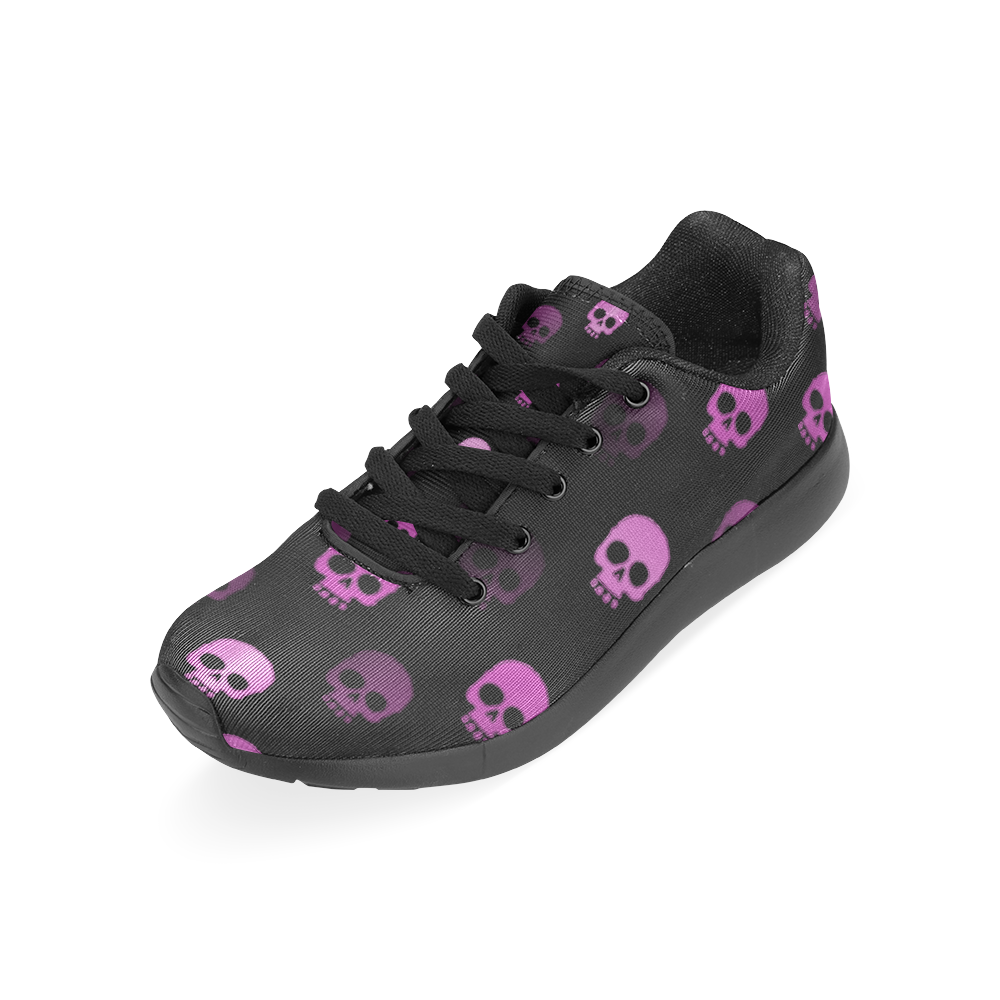 Pink Skulls Women’s Running Shoes (Model 020)