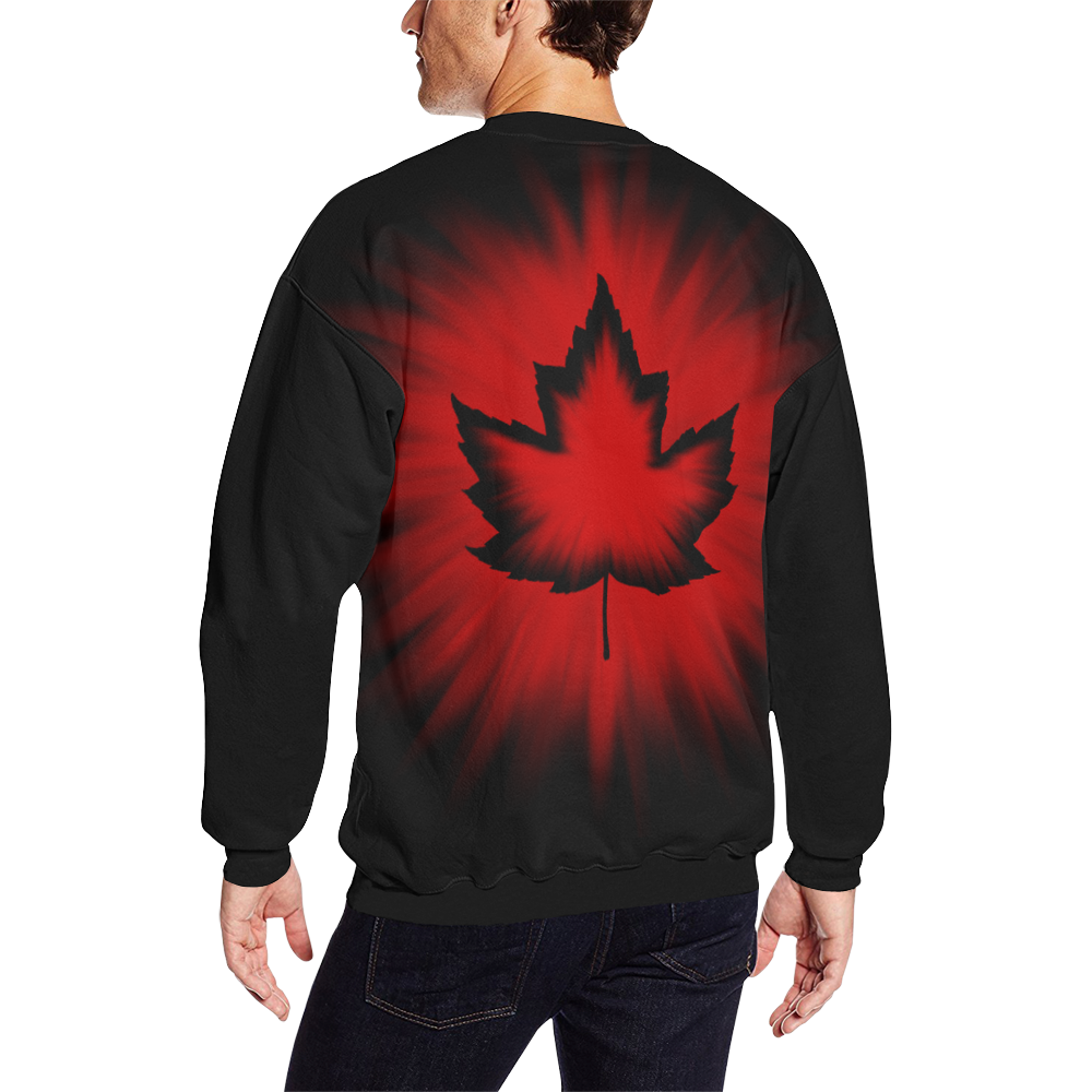 Cool Canada Sweatshirts New Men's Oversized Fleece Crew Sweatshirt/Large Size(Model H18)