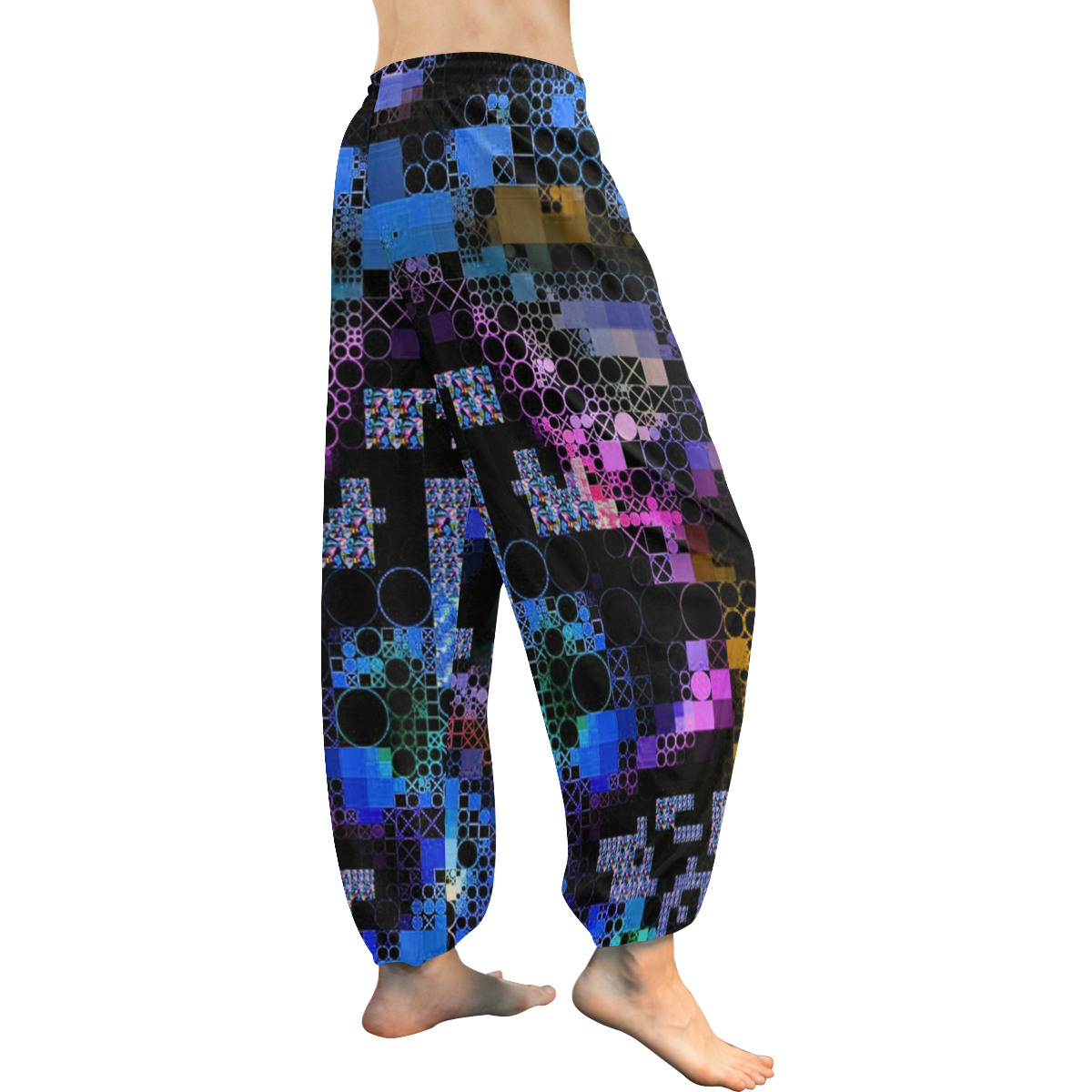 funny mix of shapes 1B by JamColors Women's All Over Print Harem Pants (Model L18)