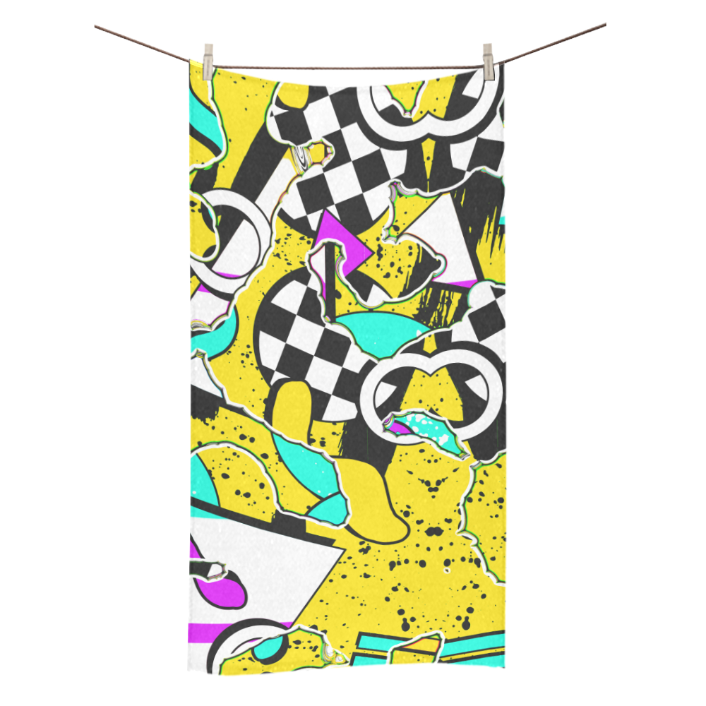 Shapes on a yellow background Bath Towel 30"x56"