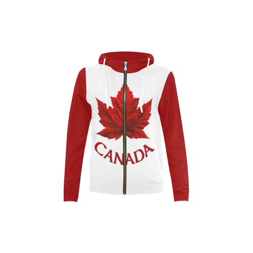 Canada Hoodies Kid's Canada Souvenirs All Over Print Full Zip Hoodie for Kid (Model H14)