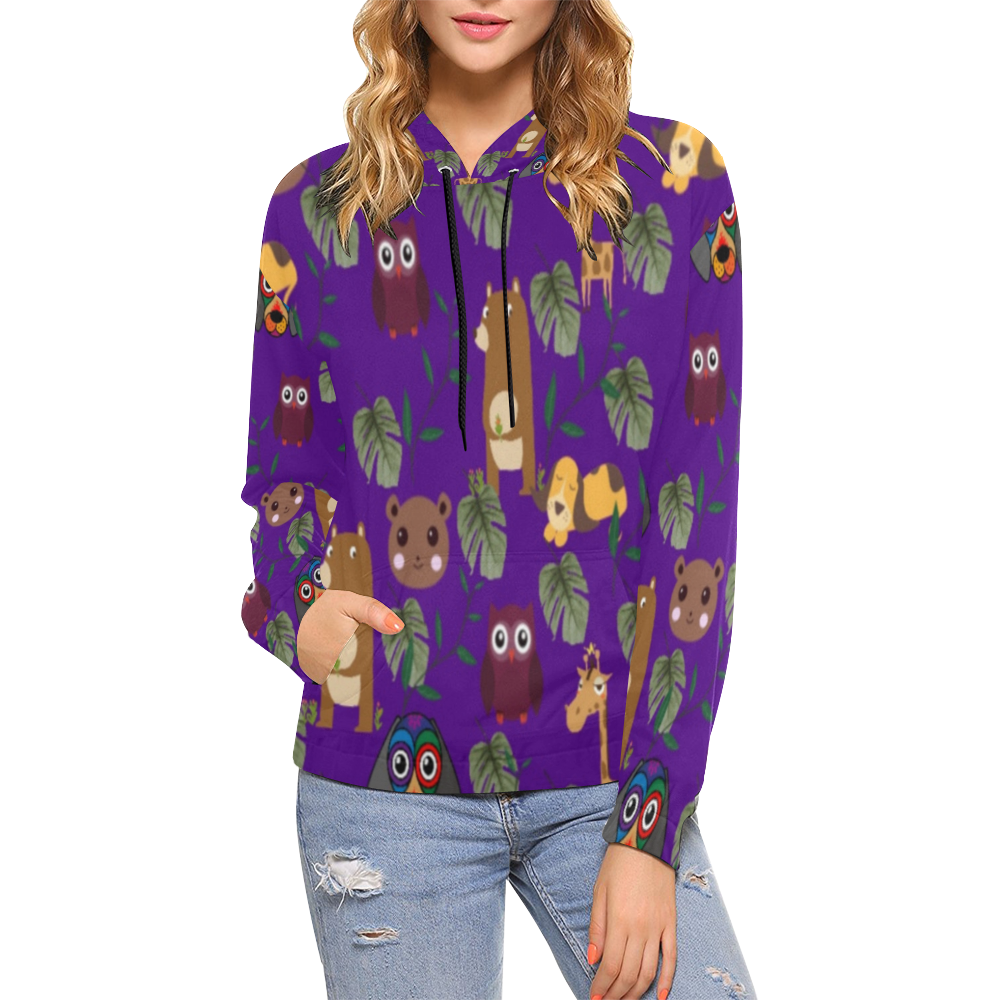 cartoonhoedie All Over Print Hoodie for Women (USA Size) (Model H13)