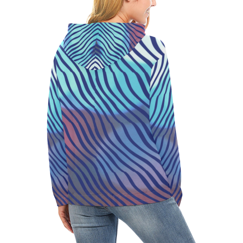 stripesandcircleshoodie All Over Print Hoodie for Women (USA Size) (Model H13)