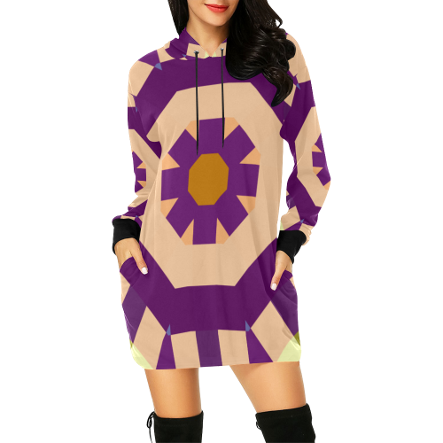 Puzzle Minimalism All Over Print Hoodie Mini Dress (Model H27)