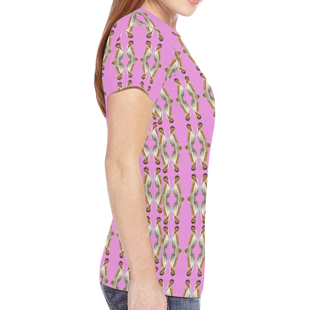kylie pattern 2a pnk New All Over Print T-shirt for Women (Model T45)