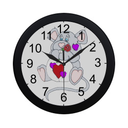 Valentine Mouse Circular Plastic Wall clock