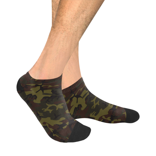 Camo Green Brown Men's Ankle Socks