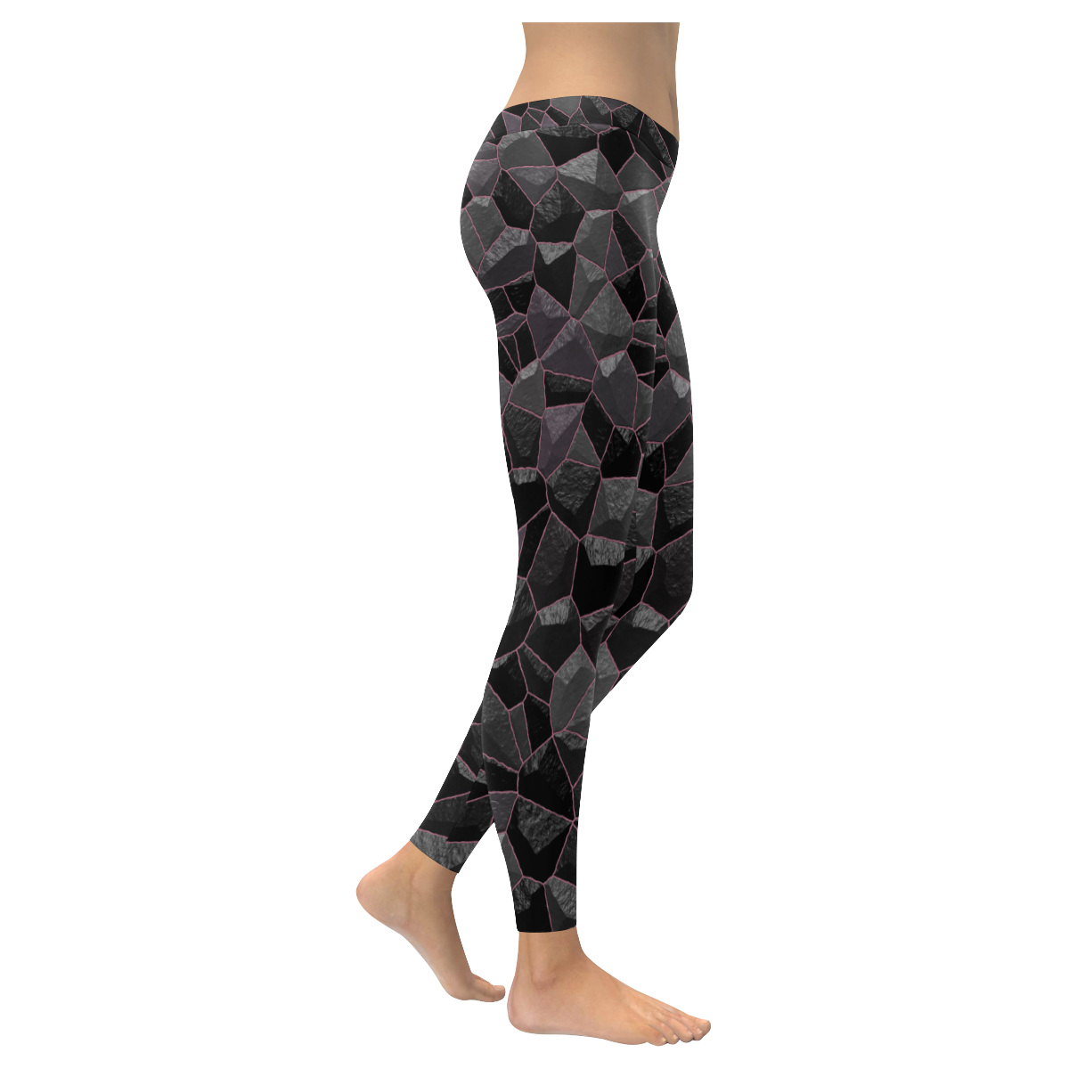 Anthracite Women's Low Rise Leggings (Invisible Stitch) (Model L05)