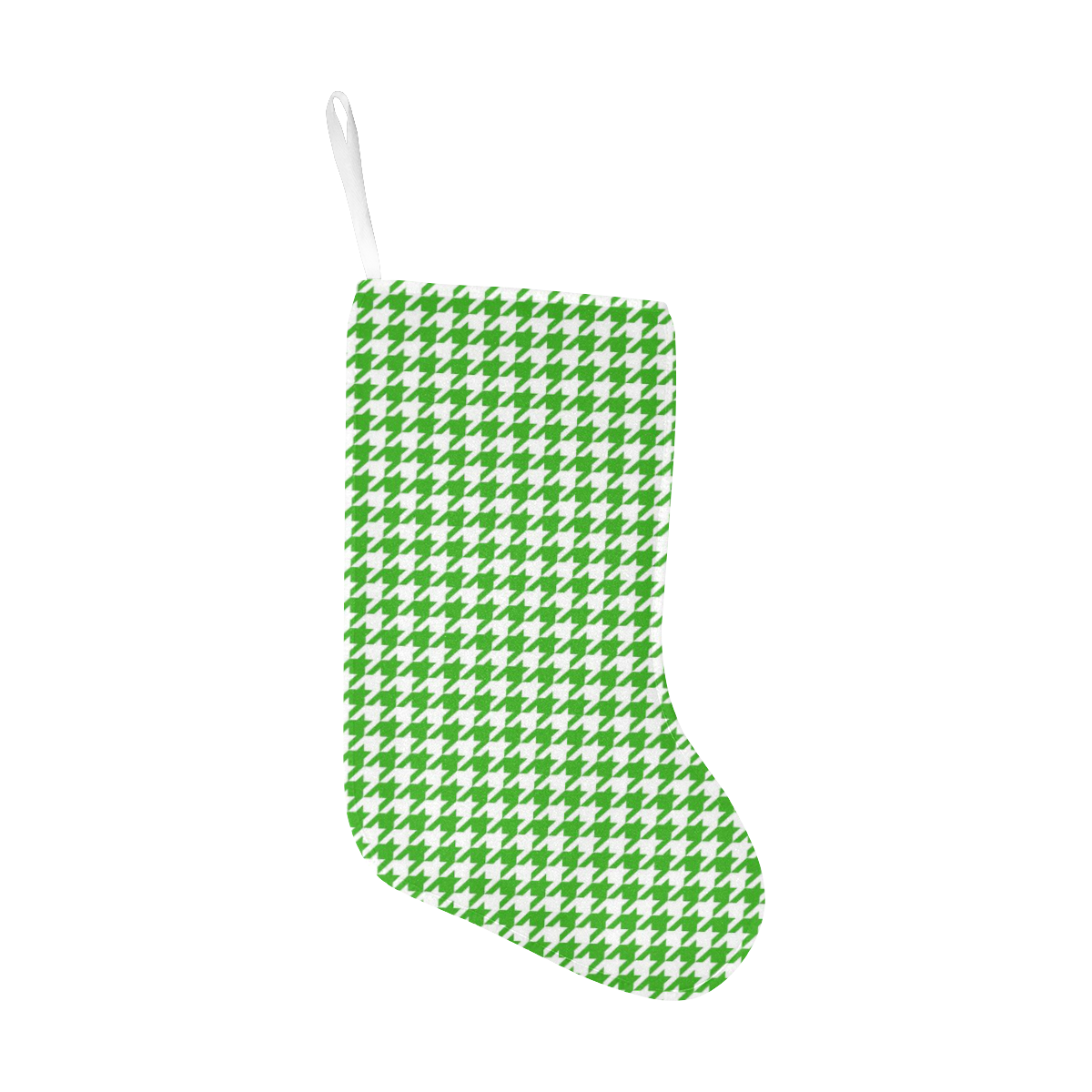 Friendly Houndstooth Pattern,green by FeelGood Christmas Stocking (Without Folded Top)