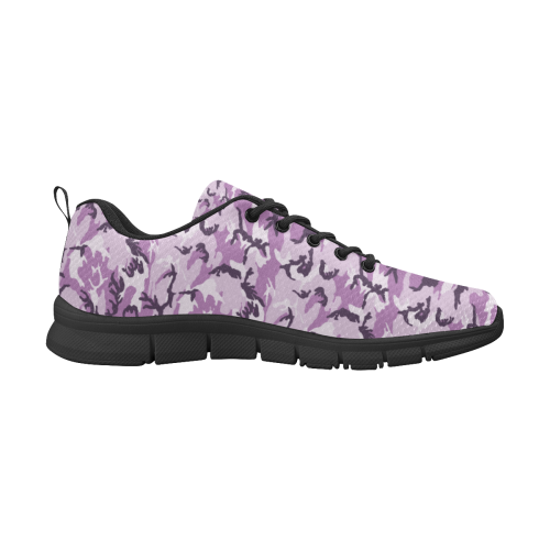 Woodland Pink Purple Camouflage Women's Breathable Running Shoes (Model 055)