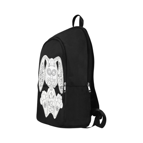 Color Me Sugar Skull Bunny Black Fabric Backpack for Adult (Model 1659)