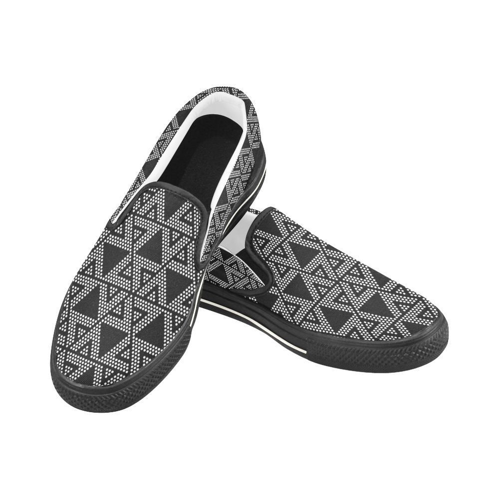 Polka Dots Party Women's Slip-on Canvas Shoes/Large Size (Model 019)