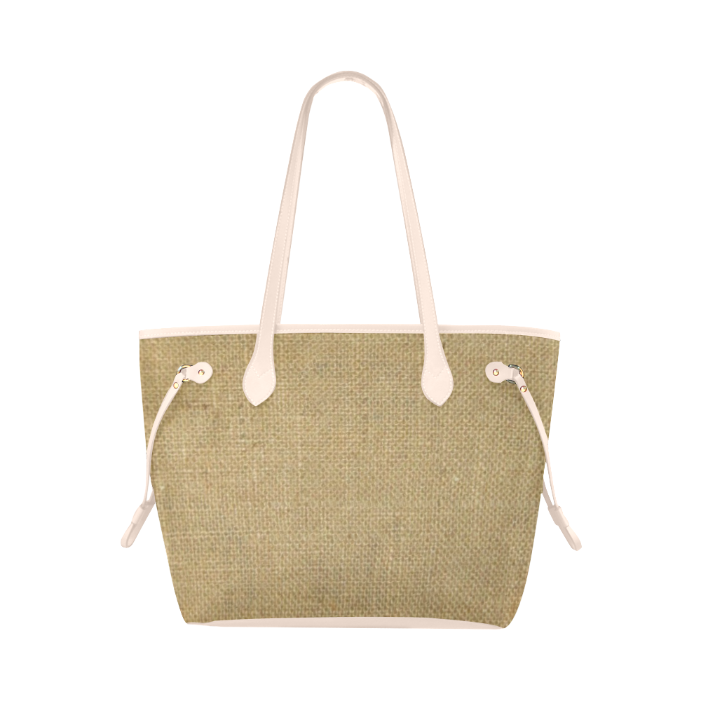 Burlap Coffee Sack in pink Clover Canvas Tote Bag (Model 1661)