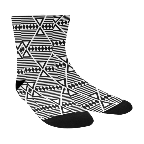 Black Aztec Tribal Crew Socks