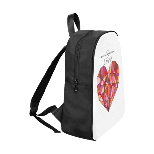RED HEART WIREFRAME Fabric School Backpack (Model 1682) (Large)