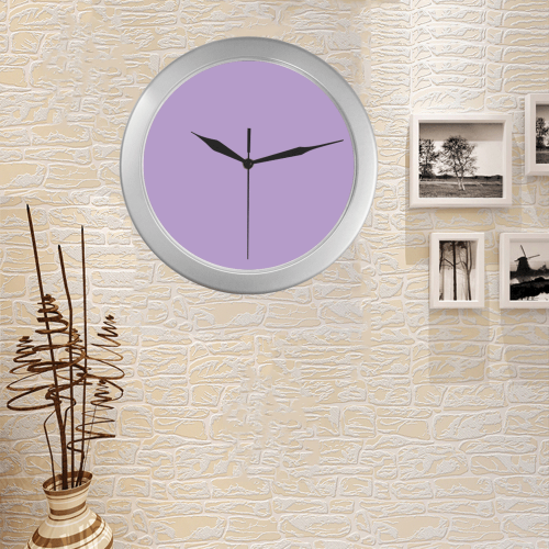 atouchoflavender Silver Color Wall Clock
