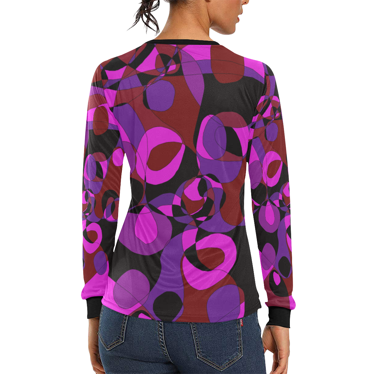 Abstract #18 Women's All Over Print Long Sleeve T-shirt (Model T51)