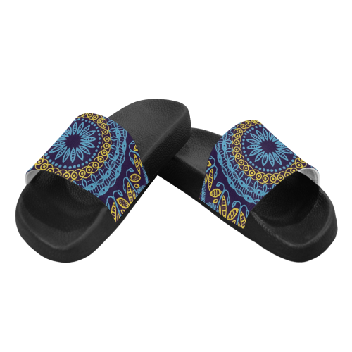 MANDALA PLANETS ALIGN Men's Slide Sandals/Large Size (Model 057)