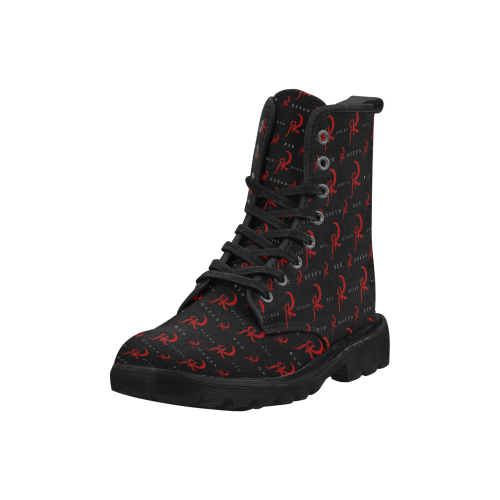 Red Queen Pattern Martin Boots for Men (Black) (Model 1203H)
