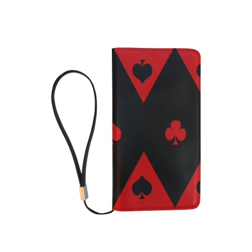 Black Red Play Card Shapes Men's Clutch Purse （Model 1638）