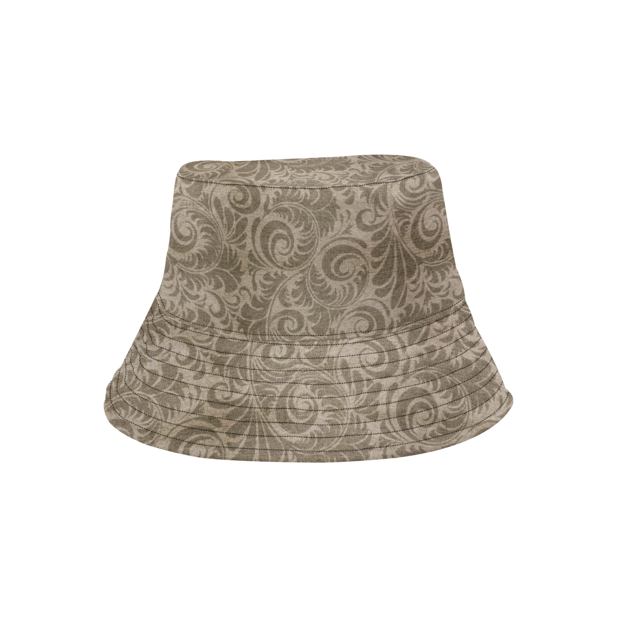 Denim with vintage floral pattern, light brown All Over Print Bucket Hat
