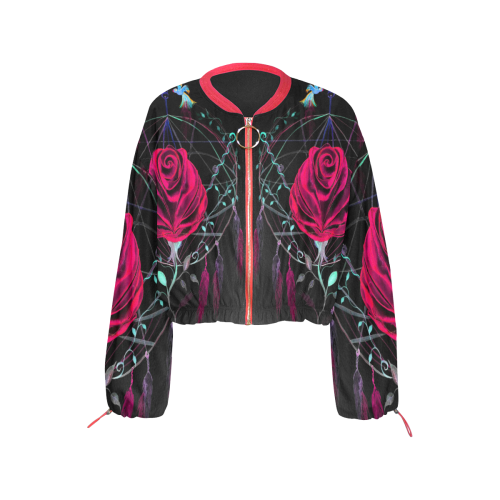 rose 7 Cropped Chiffon Jacket for Women (Model H30)