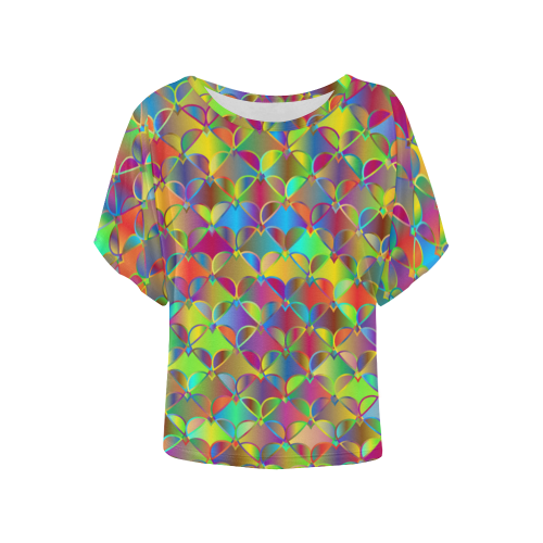 Hearts20160601 Women's Batwing-Sleeved Blouse T shirt (Model T44)