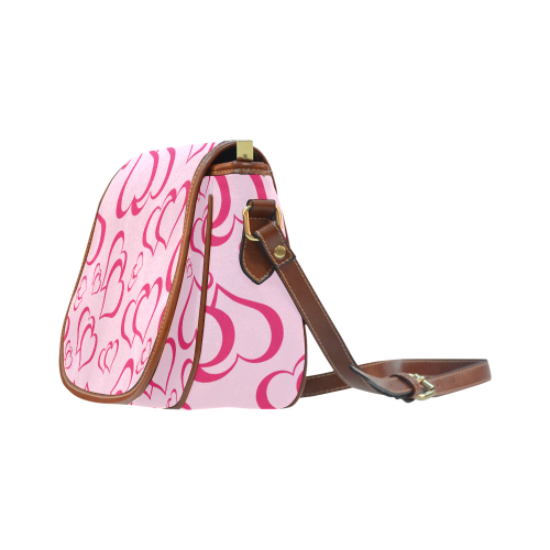 Pink Blush Hearts Saddle Bag/Large (Model 1649)